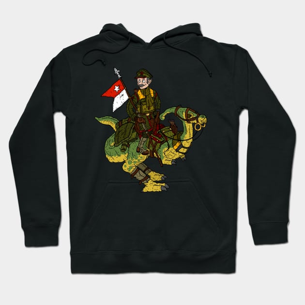 dinosaur communist cavalry soldier. "historical accurate" dino military. Hoodie by JJadx